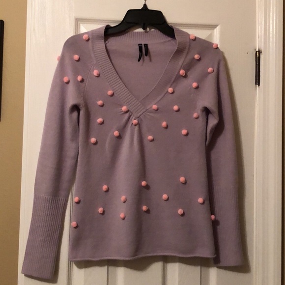 Sweater lite purple with pom-pom - Picture 1 of 1